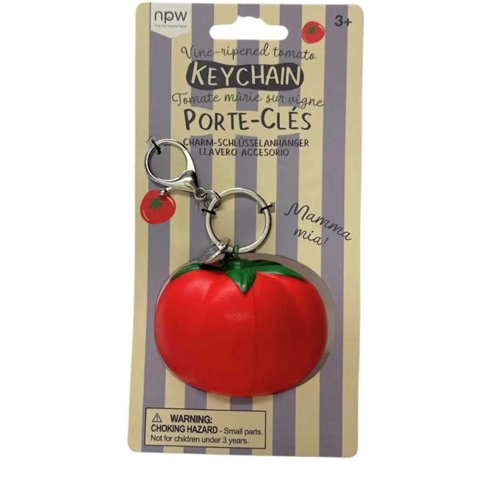 NWT Red squishy Tomato Keychain charm -  sold at urban outfitters - squish toy
